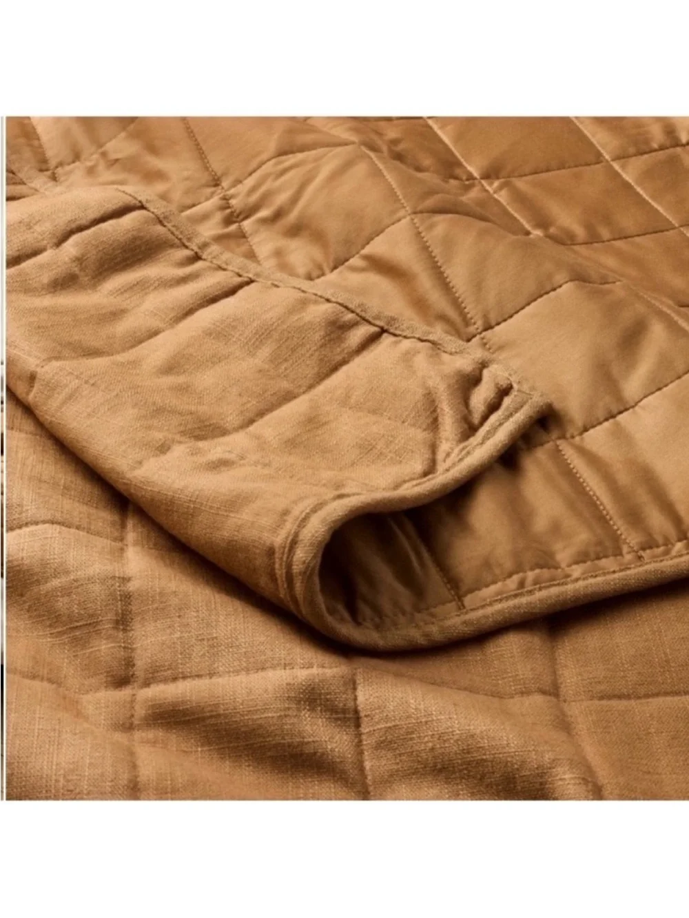 NWT King Heavyweight Linen Blend Quilt Warm Brown - Casaluna